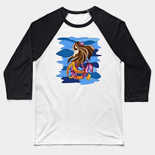 Stained Glass Mermaid Baseball T-Shirt